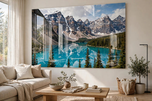 Acrylic face-mount photo print on a wall