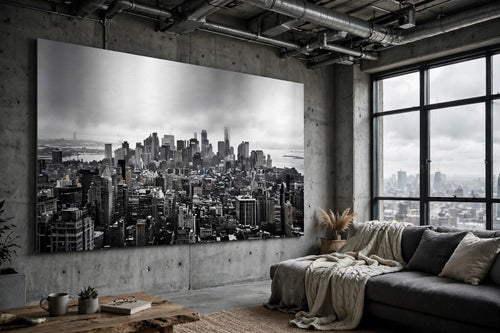 Brushed silver aluminum print, full-bleed view