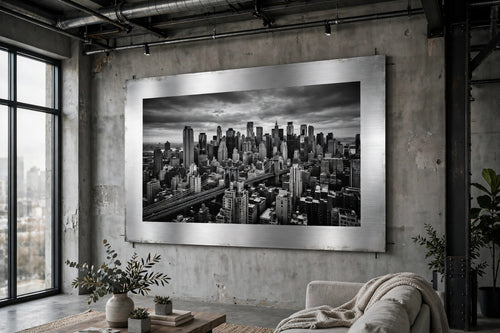 Photo printed on brushed silver aluminum