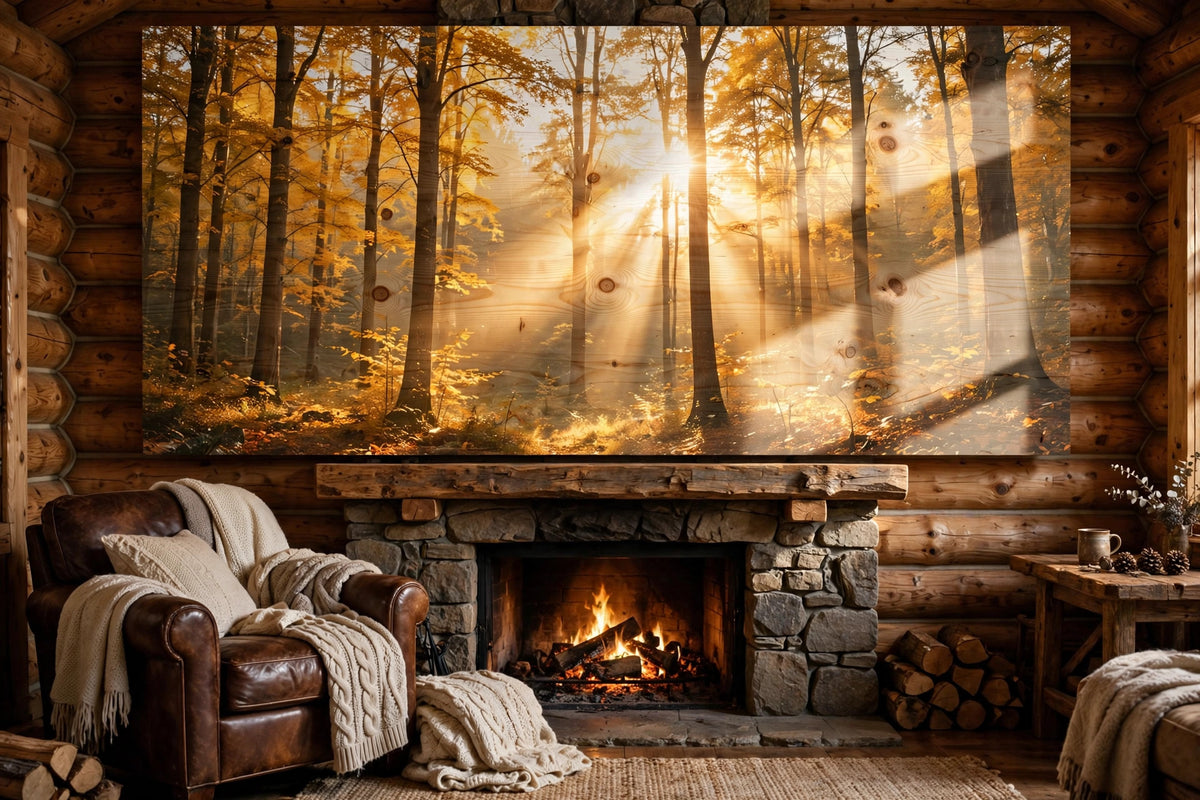 Photo printed directly onto wood, grain showing through